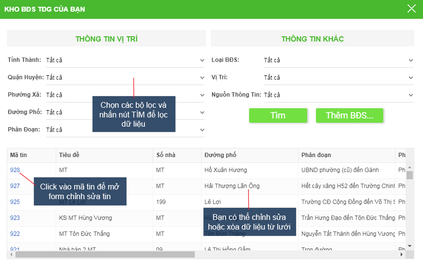 Quản lý BĐS định giá
